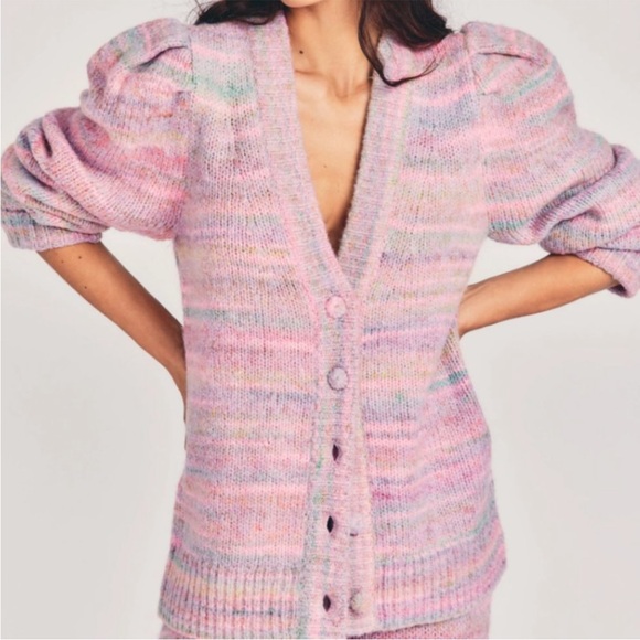 Love Shack Fancy - Wilford Boyfriend Cardigan in Pink Cloud - Picture 10 of 14